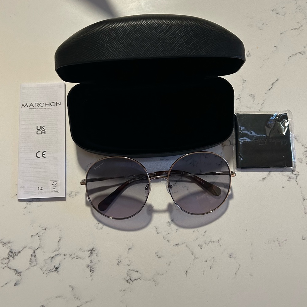 Ferragamo Sunglasses NWOT Blue Lenses
